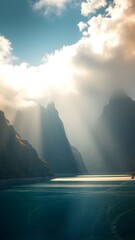 Serene Fjord Landscape with Mountain Peaks