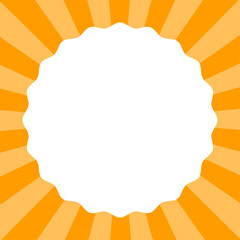 背景素材　ポップな放射線状の背景　なみなみ線のフレーム