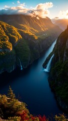 Serene Fjord Sunset Landscape