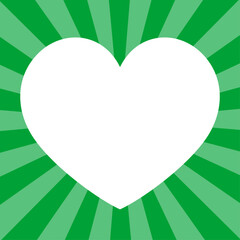 背景素材　ポップな放射線状の背景　ハート型のフレーム