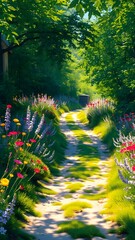 Serene Garden Pathway in Bloom