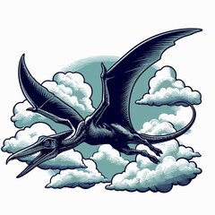 flying pterodactyl vector illustration © Andi