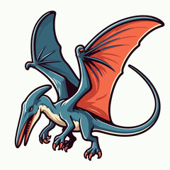 flying pterodactyl vector illustration