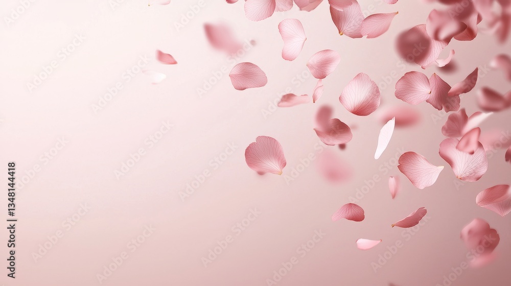 Poster gradient pastel background confetti copy space soft pink and cream gradient background with falling 