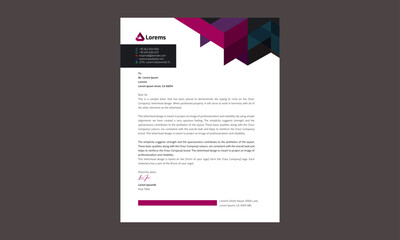 Clean corporate letterhead template design, Modern letterheads design template, Professional company letterheads template for business and project.