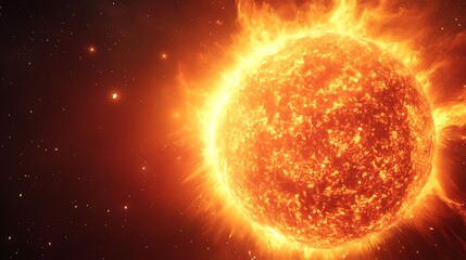 Obraz premium Fiery Celestial Body: A Glowing Star in the Cosmos