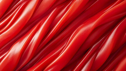 Close-up of Red Licorice Candy Swirls Delicious Confectionery Sweet Treat