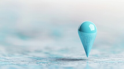 Icon Pin Location Direction A blue pin icon with an arrow indicating a specific direction, on a digital map interface, clean design, high resolution.