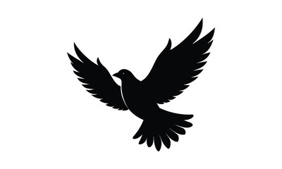 Fototapeta premium Dove Silhouette Flying Wings Spread