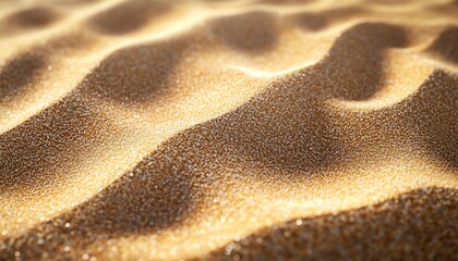 Obraz premium Golden Sand Dune Close Up with Grain Detail and Sunlight Shadows