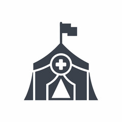 Simple Medical Tent Icon Vector Design.