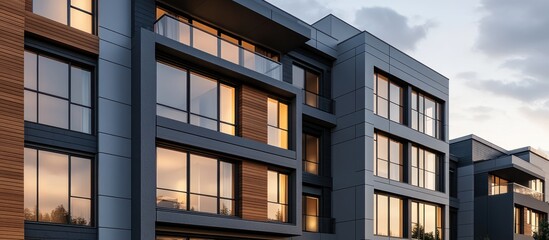 Modern Residential Exterior with Unique Architectural Design Elements, Luxury and Sophistication, Versatile for Commercial and  Use