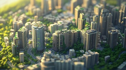Obraz premium Eco-Friendly Metropolis: A Vision of Sustainable Urban Design