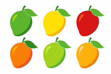 set of creative mango silhouette vector illustration isolated on white background