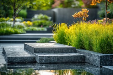 Modern Architectural Landscaping: Symmetry, Greenery, and Tranquility