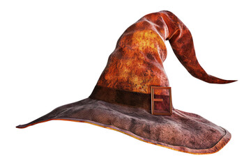 Old Worn Witch Hat with Bent Tip isolated on transparent background