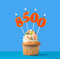 Number of followers or likes - Candle number 8500