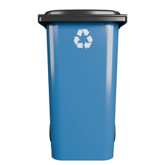 blue trash can isolated