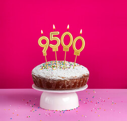 Number of followers or likes - Candle number 9500