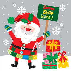 Santa Claus For Christmas Card or Bag design