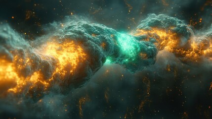 Fototapeta premium Abstract Space Fire Cloud Formation