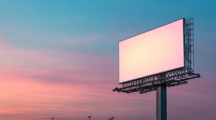 Blank Billboard at Sunset: Advertising Mockup