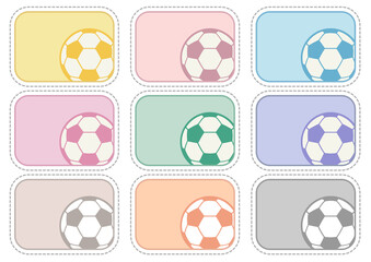 サッカー■サッカーボールのカラフルなメッセージカードセット