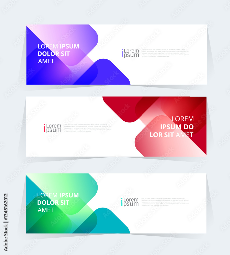 Sticker geometric banner design with vector presentation template.