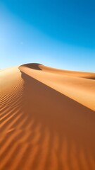 Tranquil Desert Dunes Under a Bright Blue Sky