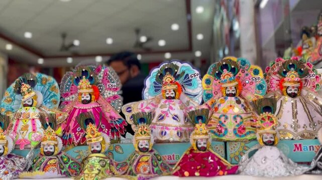 Statues of baba khatu shyam indian hindu god 