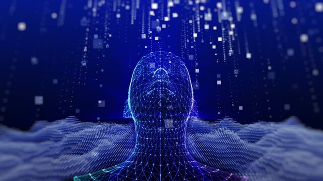 AI artificial intelligence binary code abstract background