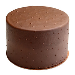 A decadent chocolate cake, rich and smooth, adorned with tiny chocolate sprinkles, a perfect centerpiece for any celebration.