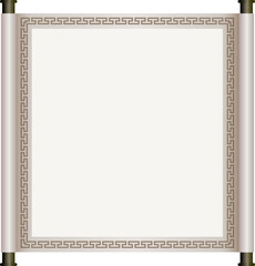 Ancient Chinese Traditional Scroll, Elegant Oriental Banner with Classic Patterns, suitable for various Oriental and Chinese-style designs, as well as festivals and celebrations.