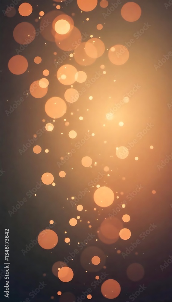 Poster generative ai image of bokeh light effect with blurred abstract background, bright golden glitter li