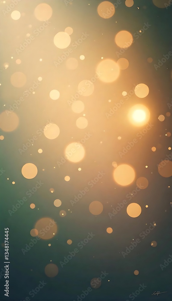 Aufkleber generative ai magical bokeh lights background with a warm golden hue and soft light