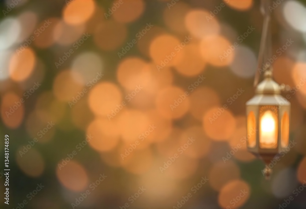 Poster generative ai creates a warm, evocative image of a lantern amidst bokeh lights