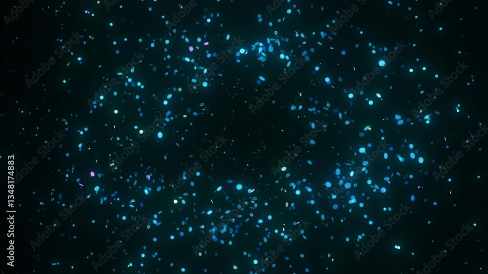 Poster glowing particles dynamically align to form a futuristic map of switzerland. the animation features 