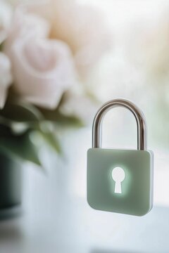 Depict a computer screen displaying a secure website with a green padlock, emphasizing safe browsing practices.