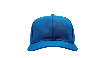 Blue baseball cap on transparent background, perfect for mockups