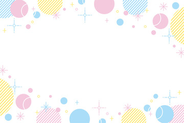 ポップなデザインの背景フレームイラスト　カラフル