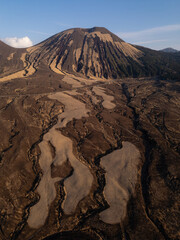 Aerial view of Aso Kuju National Park in Kumamoto Prefecture, Kyushu, Japan