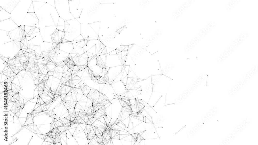 Poster line connect network animation on white background. line technology data connection and business bac