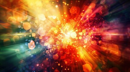 A digitally generated image of an abstract, colorful explosion of light.