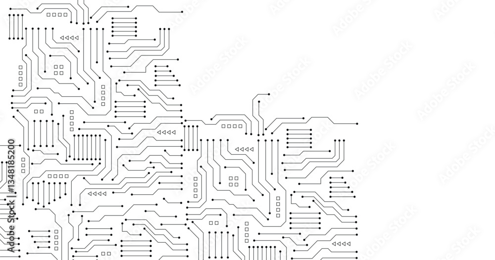 Poster circuit board texture background, seamless pattern. abstract technology background , circuit board w