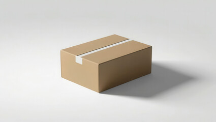 Cardboard box on a clean surface with soft shadows.