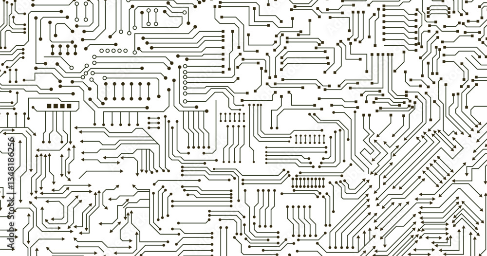 Poster computer circuit board. seamless pattern. futuristic vector illustration. high-tech technology abstr