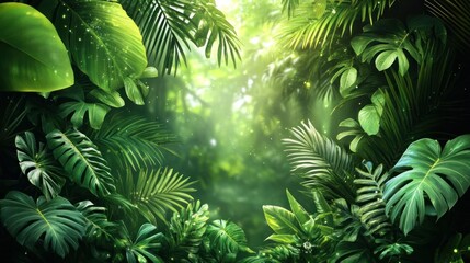 Lush Tropical Rainforest Jungle Green Nature Scene