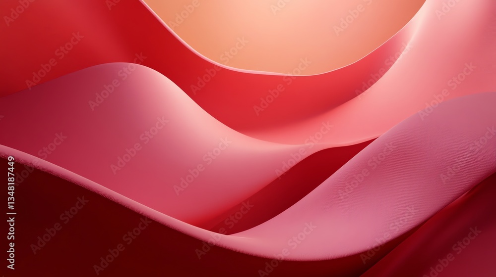 Poster abstract flowing red waves surface smooth texture backdrop wallpaper design