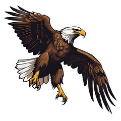 Fototapeta premium illustration of an eagle with sharp eyes and gripping feet
