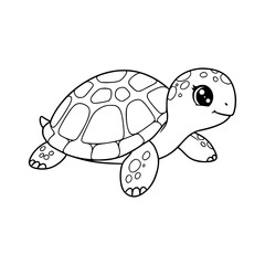 Turtle drawing for coloring book